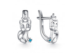 Серебряные cерьги классические с фианитом