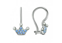Серебряные cерьги классические с фианитом