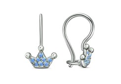 Серебряные cерьги классические с фианитом