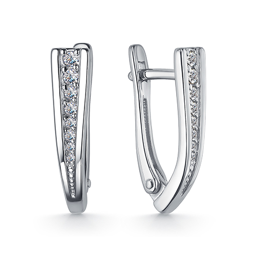 Серебряные cерьги с фианитом