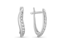 Серебряные cерьги классические с фианитом