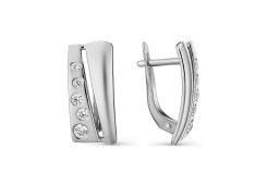 Серебряные cерьги классические с фианитом