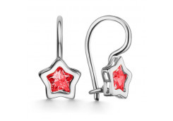 Серебряные cерьги классические с фианитом