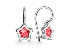 Серебряные cерьги классические с фианитом