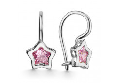 Серебряные cерьги классические с фианитом