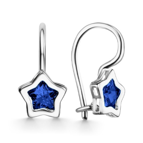 Серебряные cерьги классические с фианитом