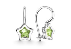 Серебряные cерьги классические с фианитом