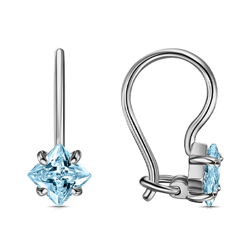 Серебряные cерьги с фианитом