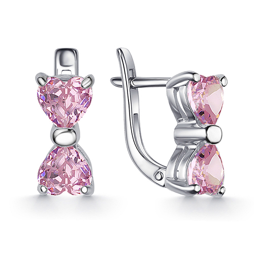 Серебряные cерьги классические с фианитом