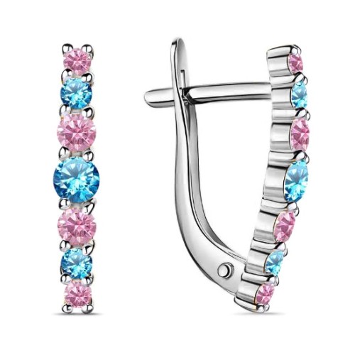 Серебряные cерьги с фианитом