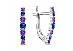 Серебряные cерьги с фианитом