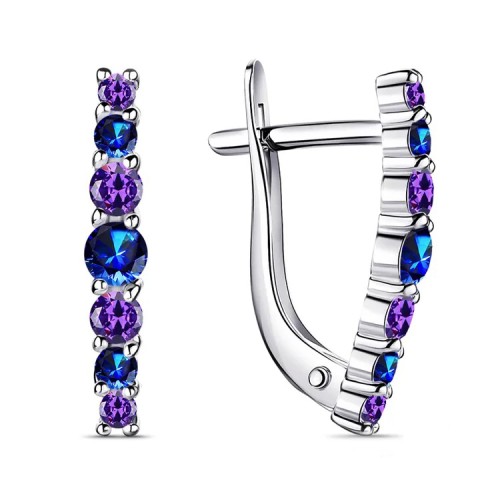 Серебряные cерьги с фианитом