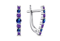 Серебряные cерьги с фианитом