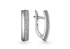 Серебряные cерьги с фианитом