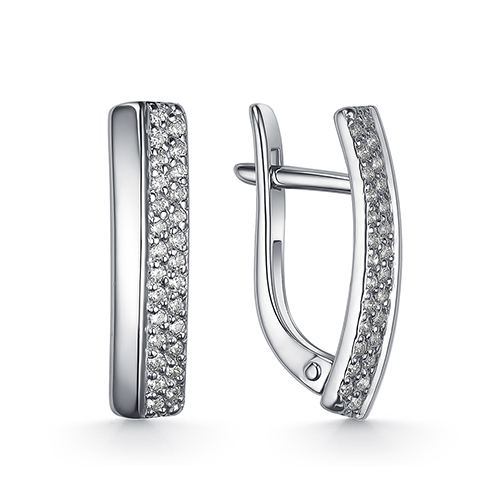 Серебряные cерьги с фианитом