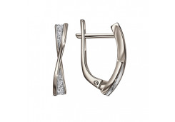 Серебряные cерьги классические с фианитом