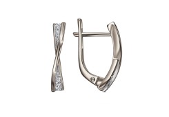 Серебряные cерьги классические с фианитом