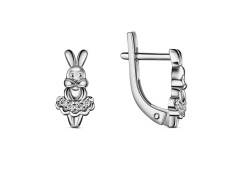 Серебряные cерьги классические с фианитом