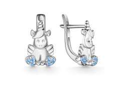 Серебряные cерьги классические с фианитом