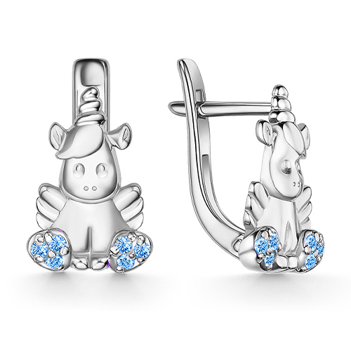 Серебряные cерьги классические с фианитом