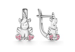 Серебряные cерьги классические с фианитом