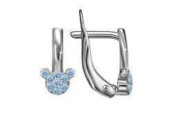 Серебряные cерьги классические с фианитом