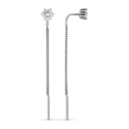 Серебряные cерьги с фианитом