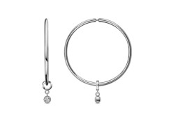 Серебряные cерьги конго с фианитом