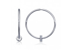 Серебряные cерьги конго с фианитом