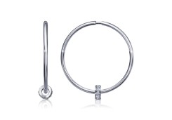 Серебряные cерьги конго с фианитом