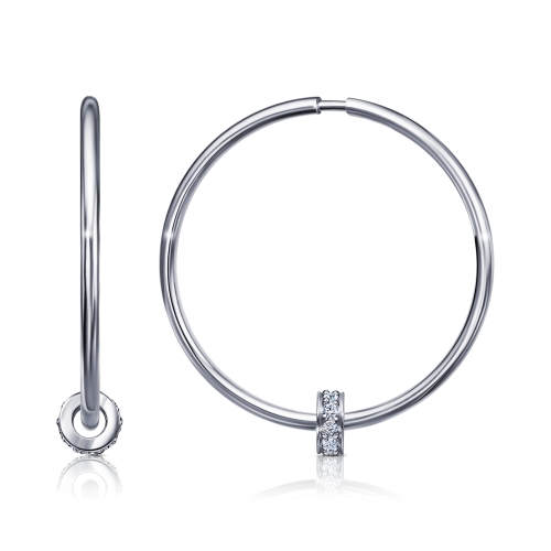 Серебряные cерьги конго с фианитом