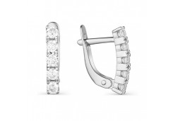 Серебряные cерьги с фианитом