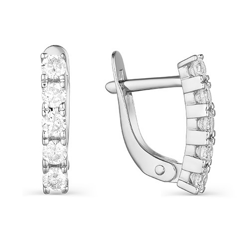 Серебряные cерьги с фианитом