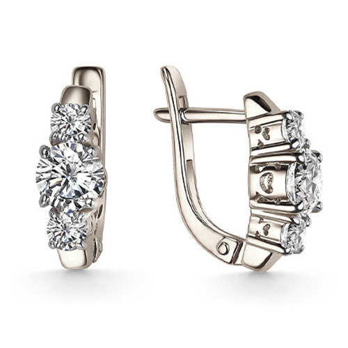 Серебряные cерьги с фианитом