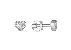 Серебряные cерьги пусеты (гвоздики) с фианитом