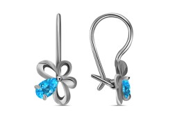 Серебряные cерьги классические с фианитом