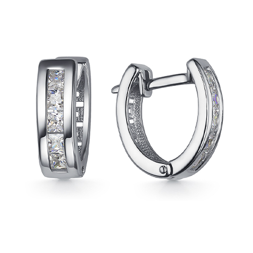 Серебряные cерьги с фианитом