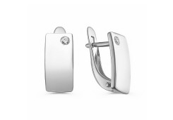 Серебряные cерьги классические с фианитом