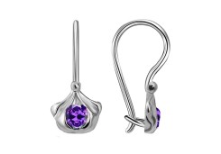 Серебряные cерьги классические с фианитом