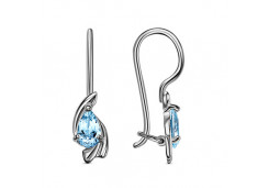 Серебряные cерьги классические с фианитом