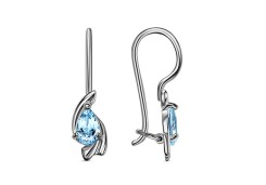 Серебряные cерьги классические с фианитом