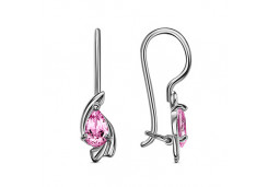 Серебряные cерьги классические с фианитом