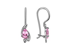 Серебряные cерьги классические с фианитом