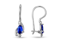 Серебряные cерьги классические с фианитом