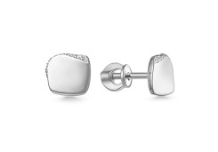 Серебряные cерьги пусеты (гвоздики) с фианитом