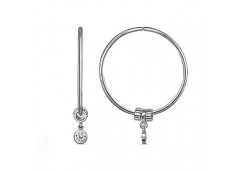 Серебряные cерьги конго с фианитом