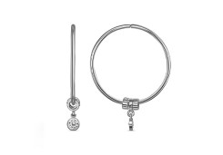 Серебряные cерьги конго с фианитом