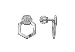 Серебряные cерьги пусеты (гвоздики) с фианитом