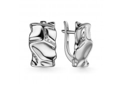 Серебряные cерьги классические с фианитом