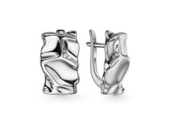 Серебряные cерьги классические с фианитом
